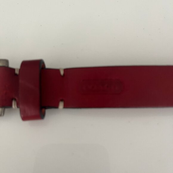 Vintage Coach 90s Red Leather Belt Women's Medium - Picture 5 of 15